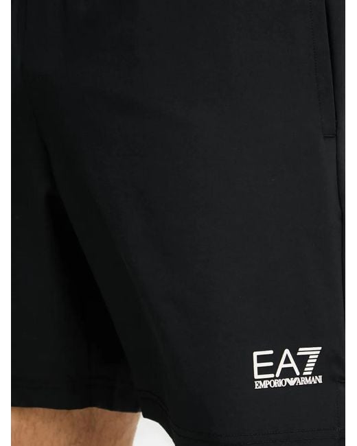 EA7 Black Tennis Pro Performance Shorts for men