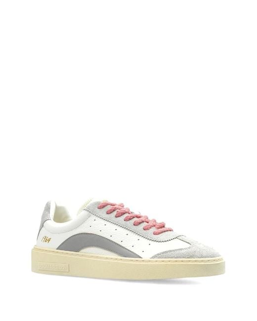 DSquared² White Perforated Panelled Sneakers