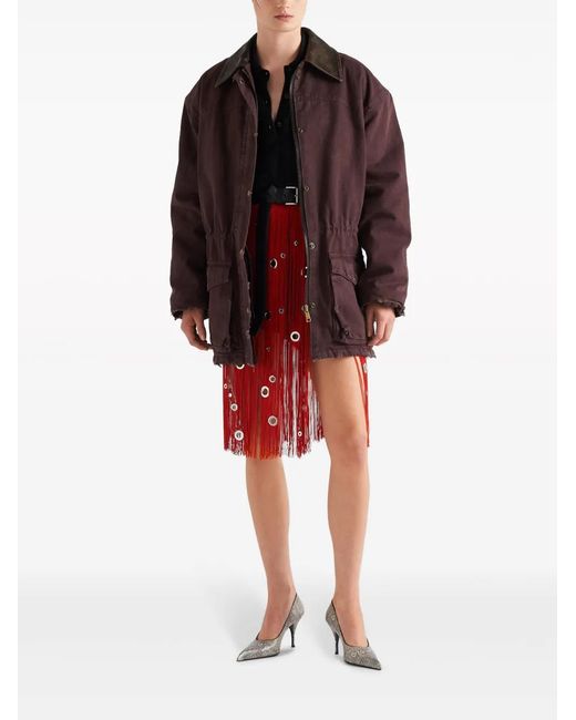 Prada Red Organza Skirt
