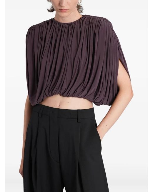 Magda Butrym Black Ruched Slit Top