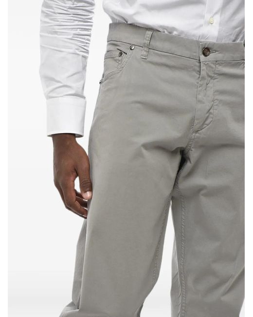 Corneliani Gray Belt-Loops Welt-Pockets Trousers for men
