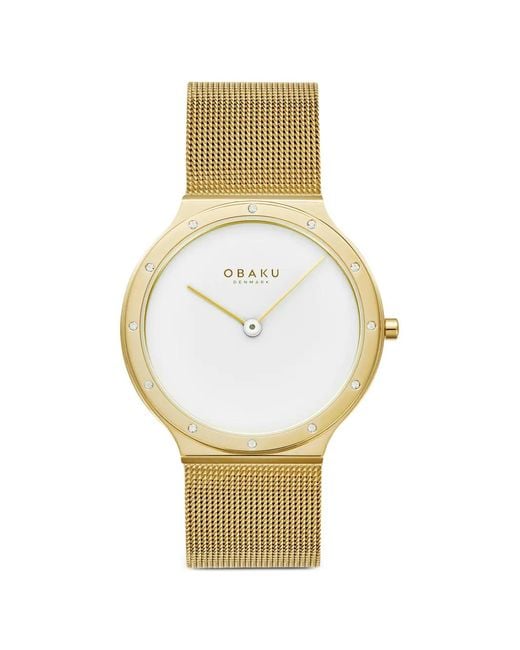 Obaku Metallic Note Lille Crystal-Embellished 34Mm Watch