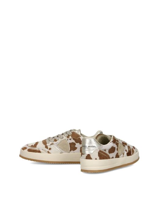 Baskets À Imprimé Vache Philippe Model en coloris White