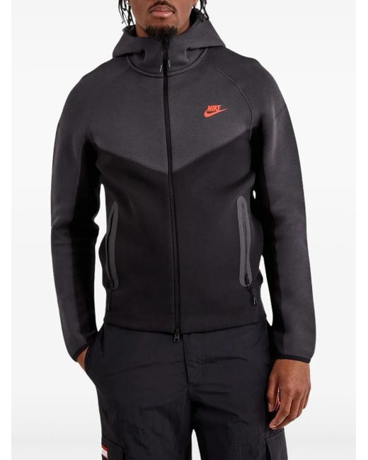 Nike Black Tech Fleece Windrunner /Dark Smoke/Light Crimson" Jacket for men