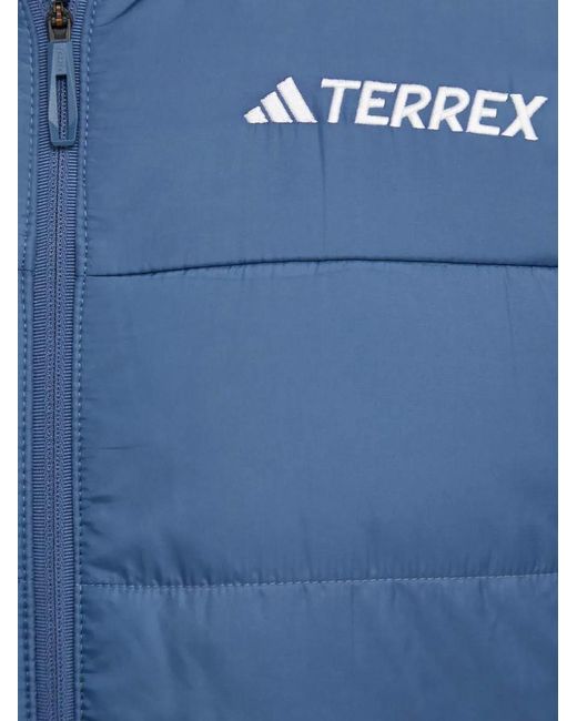 Adidas Blue Hooded Quilted Jacket for men