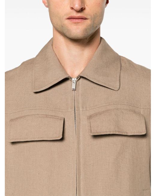 Lardini Natural Ruben Linen Overshirt for men