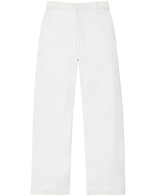 Another Tomorrow White Wide-Leg Jeans