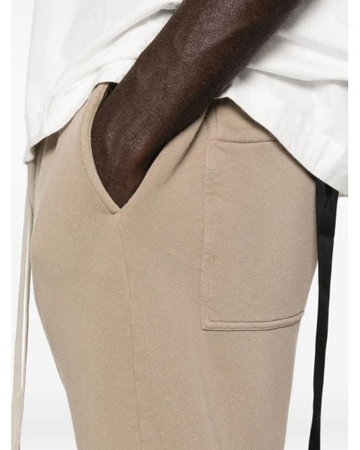 Rick Owens Natural Drawstring Cotton Trousers for men