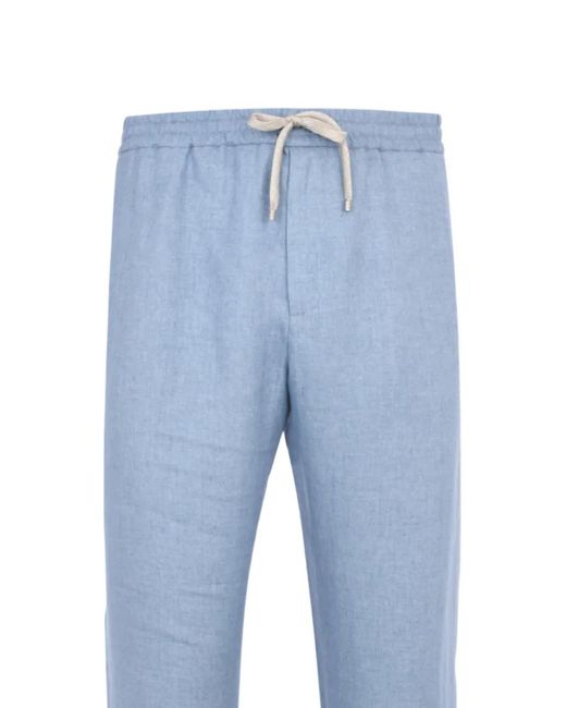 Agnona Blue Drawstring Trousers for men