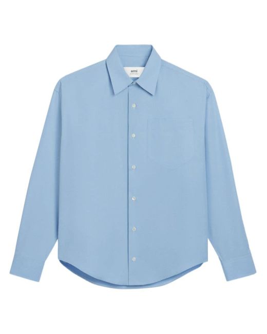 AMI Blue Long-sleeve Cotton Shirt