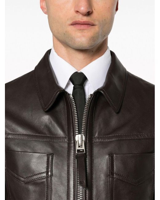 Veste zippée à design multi-poches Tom Ford pour homme en coloris Black