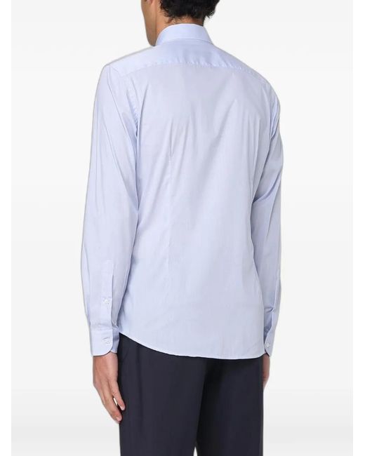 Fay White Button-Down Collared Shirt for men