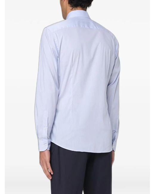 Fay White Button-Down Collared Shirt for men