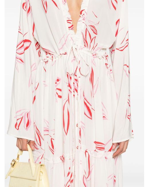 Evarae Pink Talia Floral-print Maxi Dress