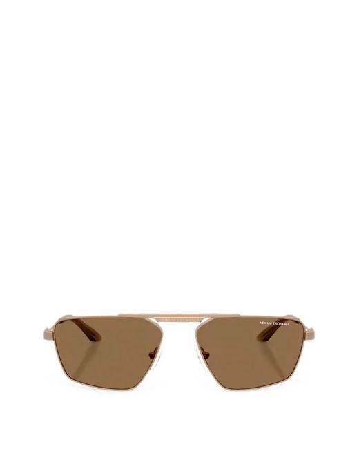 ARMANI EXCHANGE Brown Geometric-Frame Sunglasses