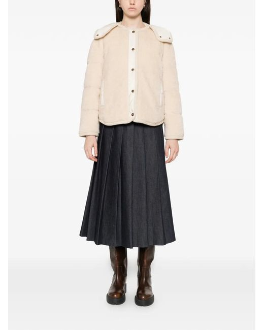 Moncler Natural Ciboulette Button Hooded Jacket