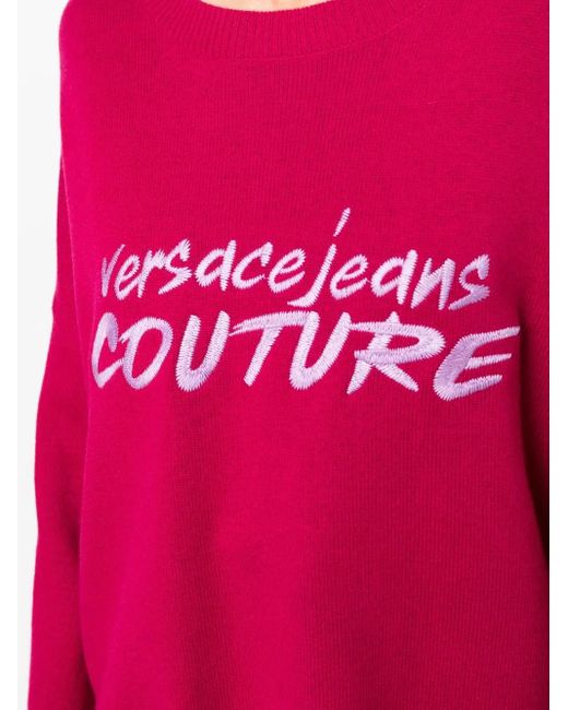 Versace Jeans Couture Embroidered-Logo Wide-Sleeve Jumper