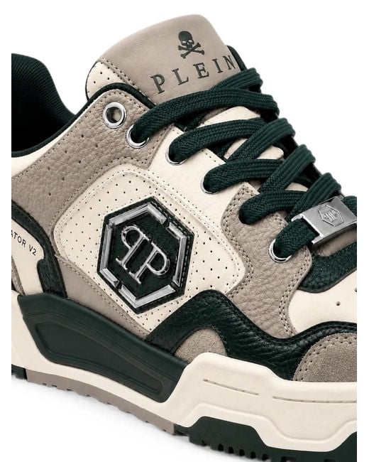 Philipp Plein White Low-Top Predator V2 Sneakers for men