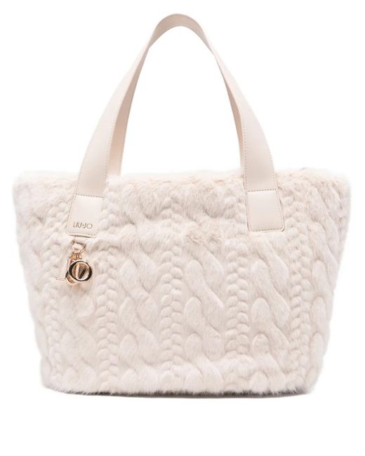 Liu Jo Natural Tote Bag With Fur