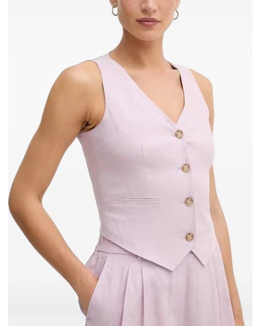 Chaleco Con Botones Benetton de color Purple