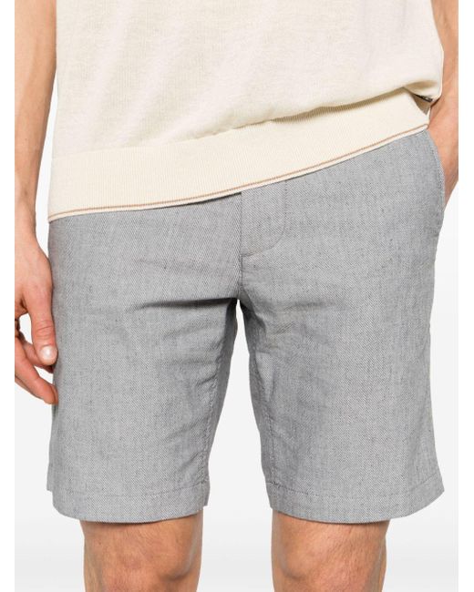 Boss Gray Mid-rise Twill Chino Shorts for men