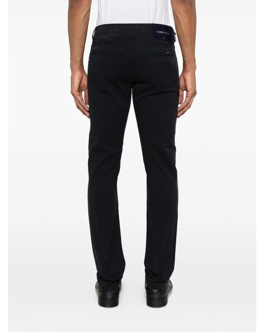 Jacob Cohen Black Bard Straight Trousers for men