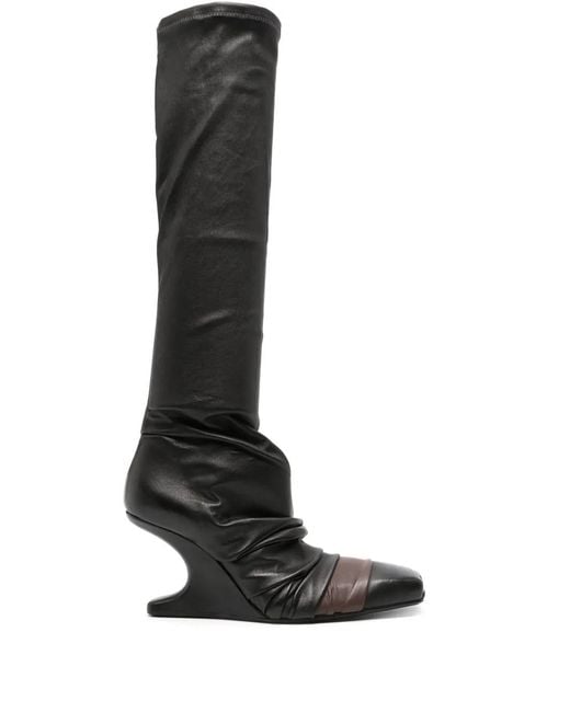 Rick Owens Black Luxor Cantilever 80Mm Leather Boots