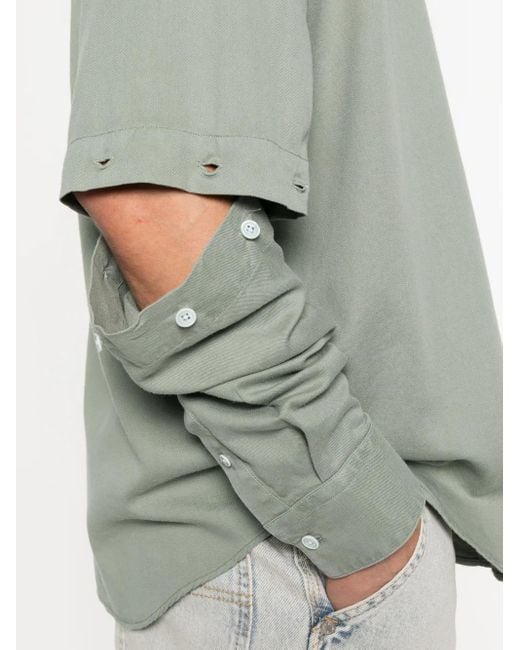 Etudes Studio Green Buttoned Sleeve Shirt