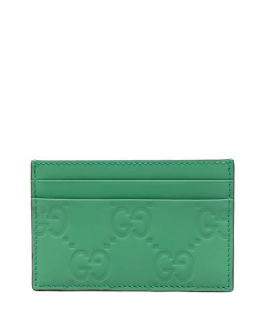 Gucci Green Gg Supreme Leather Cardholder for men