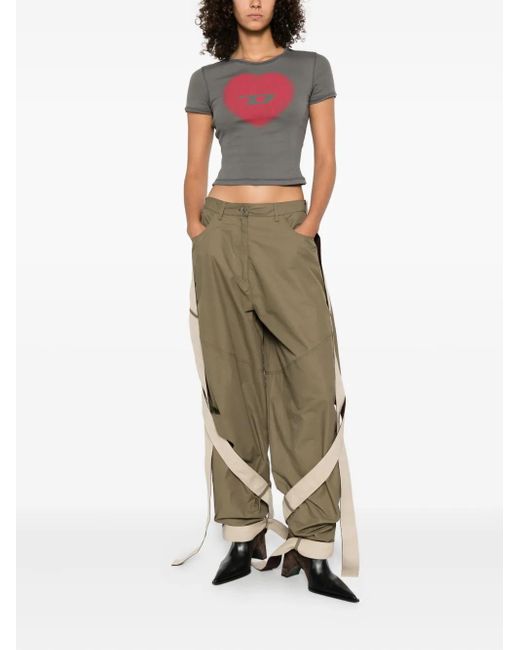DIESEL Gray T-Ele Heart-Print T-Shirt