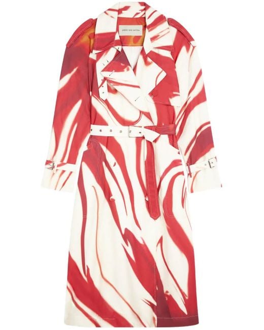 Dries Van Noten トレンチコート Red