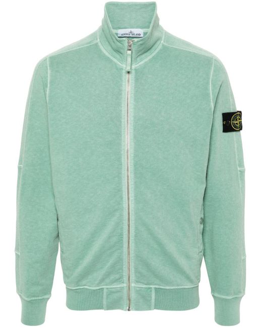 Compass-badge cotton sweatshirt Stone Island de hombre de color Green