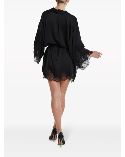 Kiki de Montparnasse Black Belted Silk Robe