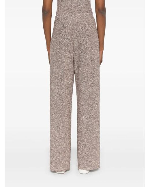 Forte_forte Gray Lurex Wide-leg Trousers
