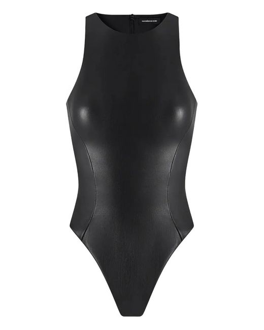 Manière De Voir Black Racer Neck Bodysuit