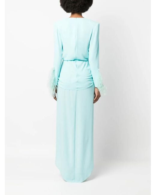 Nervi Blue Ada Plunge-Neck Gown