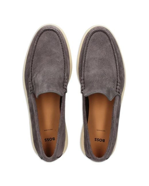 Boss Gray Slip-On Loafers for men