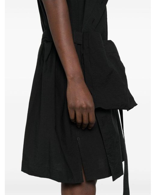 Lemaire Black Asymmetrical Mini Dress