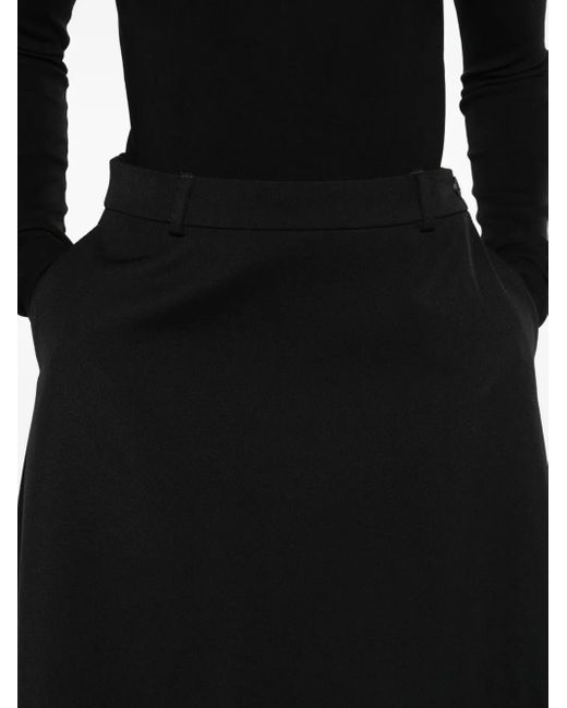 Balenciaga Black Buttoned Wool Skirt