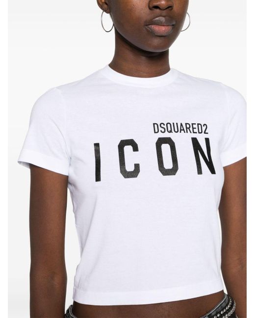 Camiseta corta con logo DSquared² de color White