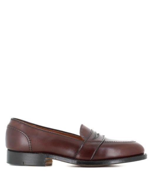 Alden Brown Penny Leather Loafers for men