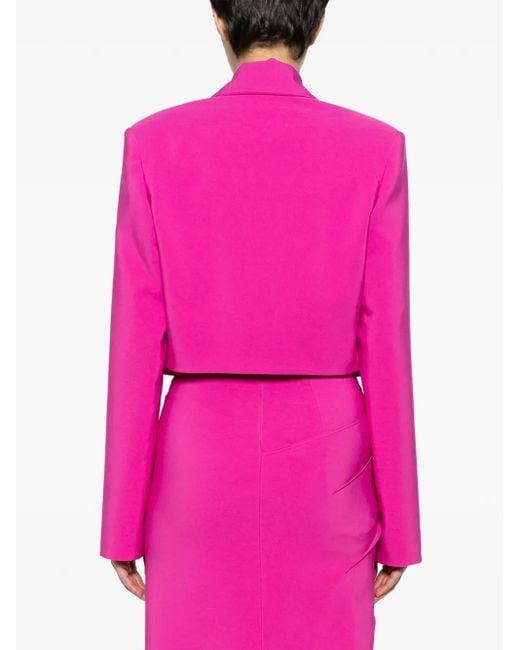 Blazer corto con botones de cristales Genny de color Pink