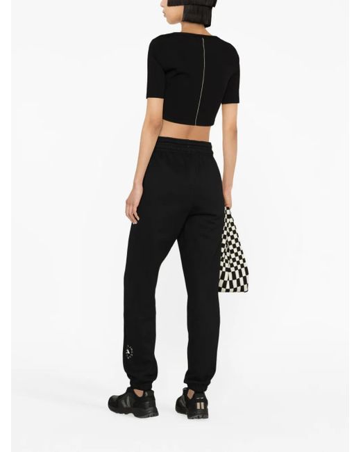 Adidas By Stella McCartney Black Logo-Print Track Pants