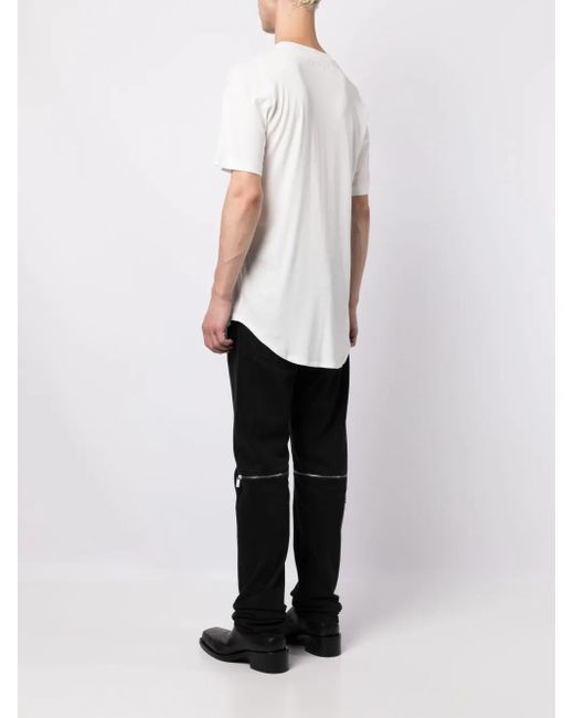 Julius White Curved-Hem Cotton T-Shirt for men