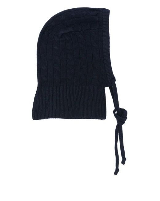 Polo Ralph Lauren Blue Cable-Knit Tie Balaclava