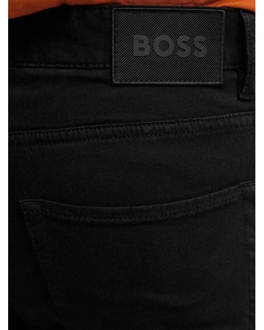 Boss Black Logo-Patch Slim Trousers for men