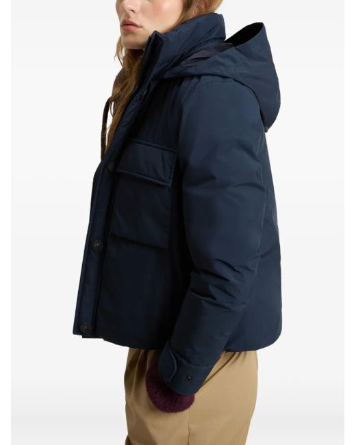 Woolrich Blue Flap-Pocket Padded Jacket