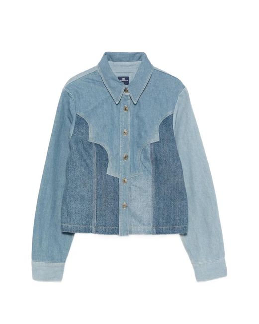 Levi's Blue Patchwork Button-Up Jacket