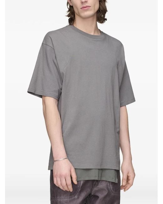 Maison Margiela Gray T-Shirt À Design Superposé for men