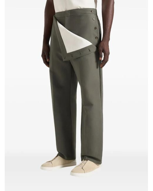 Manière De Voir Green Henri Foldover Trousers for men